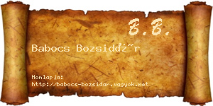 Babocs Bozsidár névjegykártya